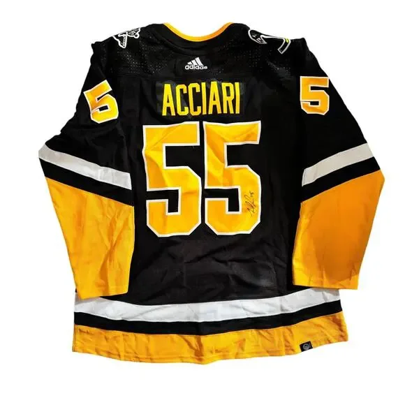Adidas Pittsburgh Penguins Jersey Noel Acciari #55 Autographed Hockey Size 54